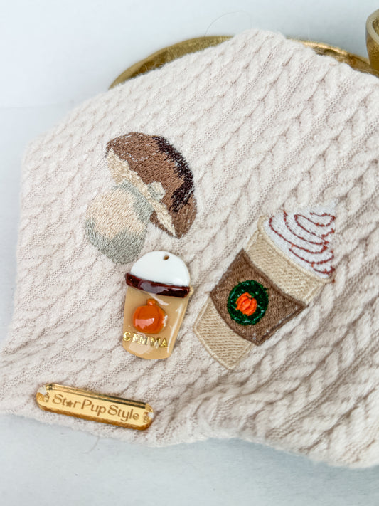 Pumpkin Spice Latte - Clay Pet ID Tag