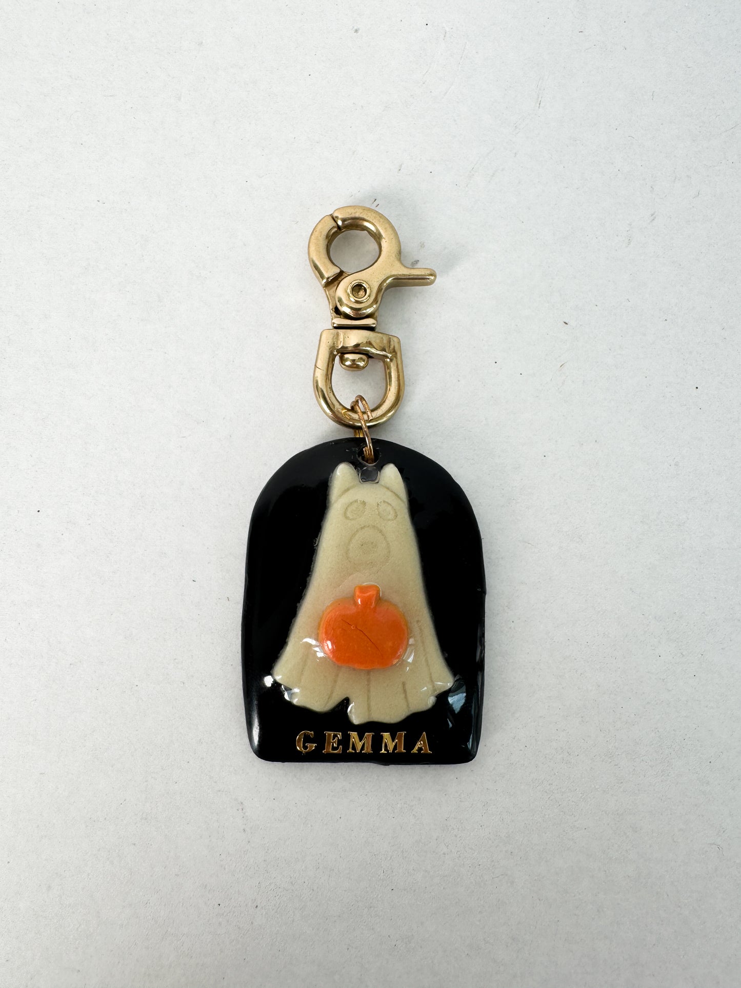 Boo - Clay Pet ID Tag