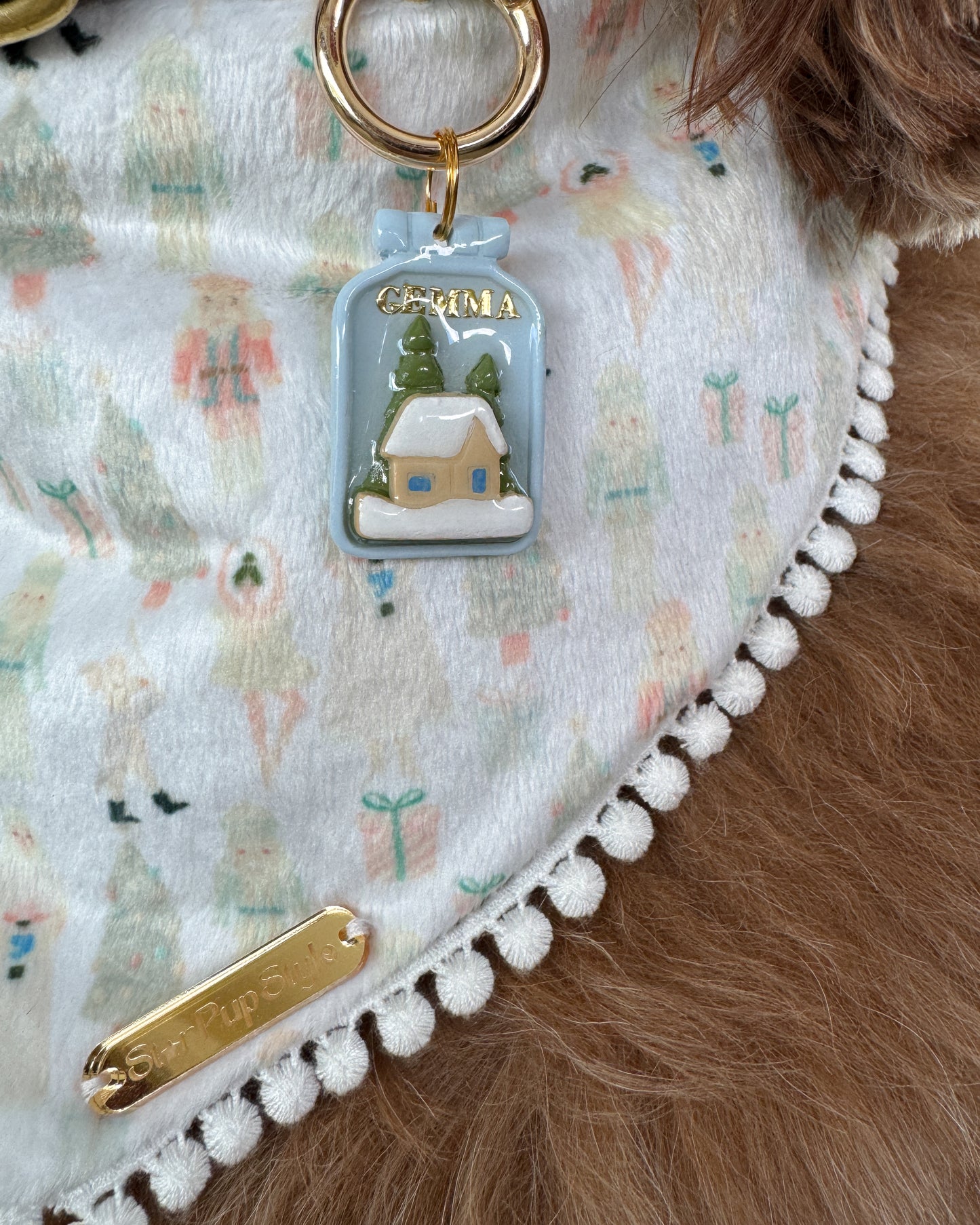 Snow Globe Pet ID Tag