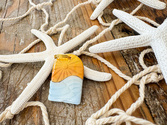 Beach Sunset Pet ID Tag