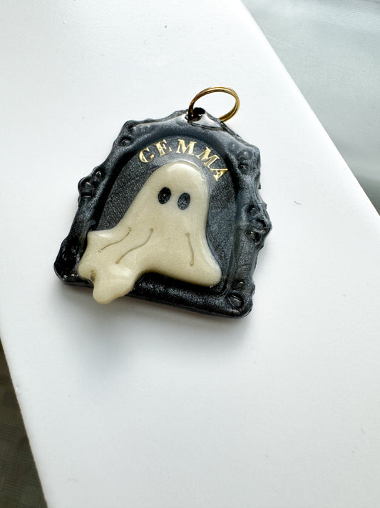Ghoul in a Window - Clay Pet ID Tag