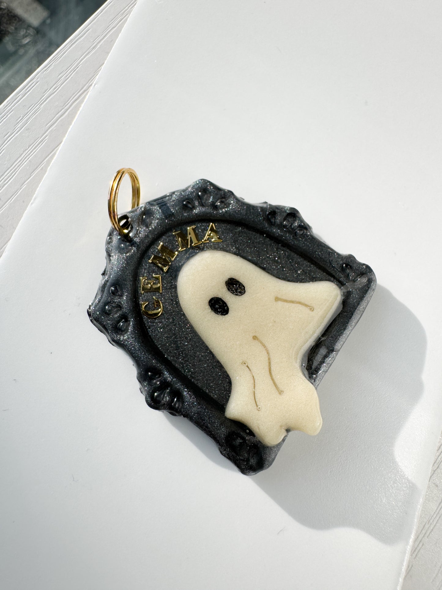 Ghoul in a Window - Clay Pet ID Tag
