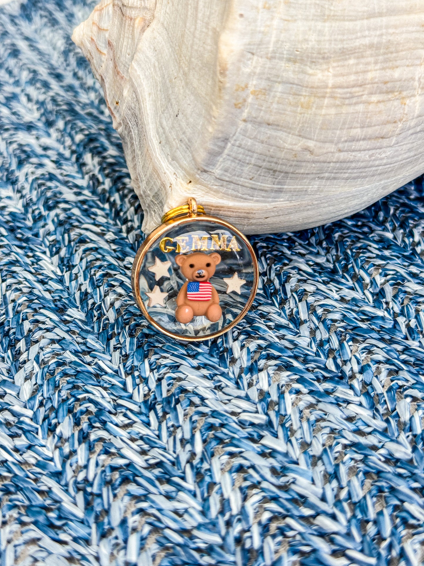 Patriotic Teddy Pet ID Tag