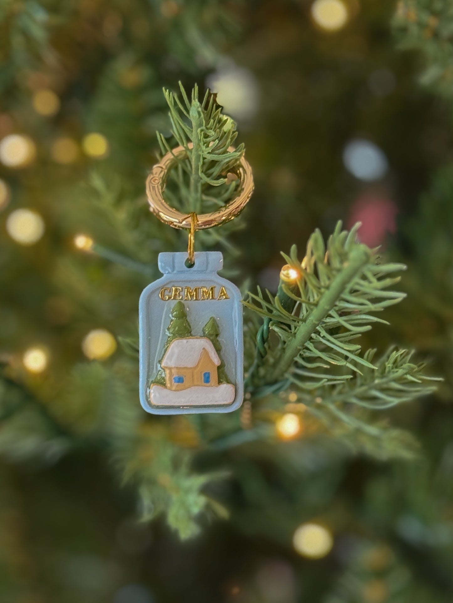 Snow Globe Pet ID Tag